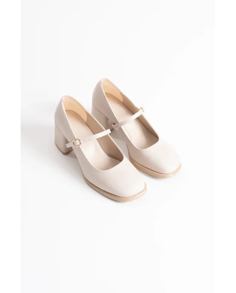 Bej Rugan Kadın Topuklu Ayakkabı TR02MS02B