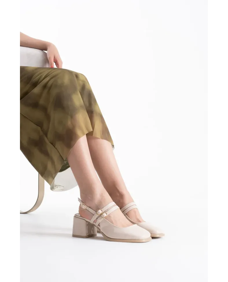 Bej Rugan Kadın Topuklu Ayakkabı TR02MS03B