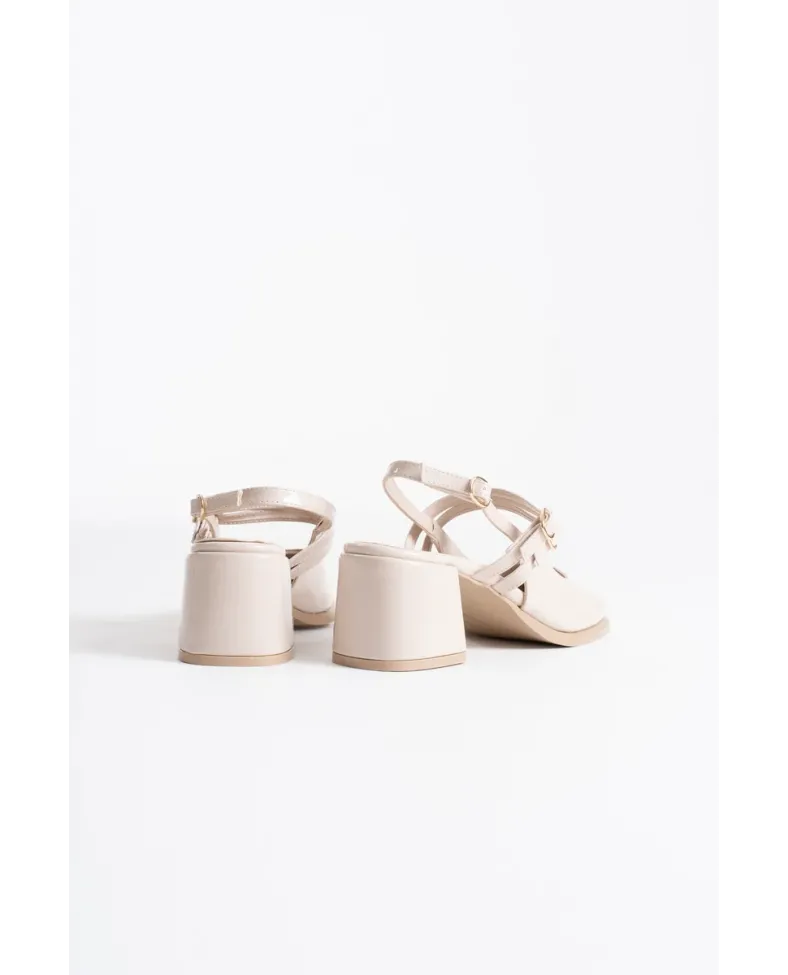 Bej Rugan Kadın Topuklu Ayakkabı TR02MS03B