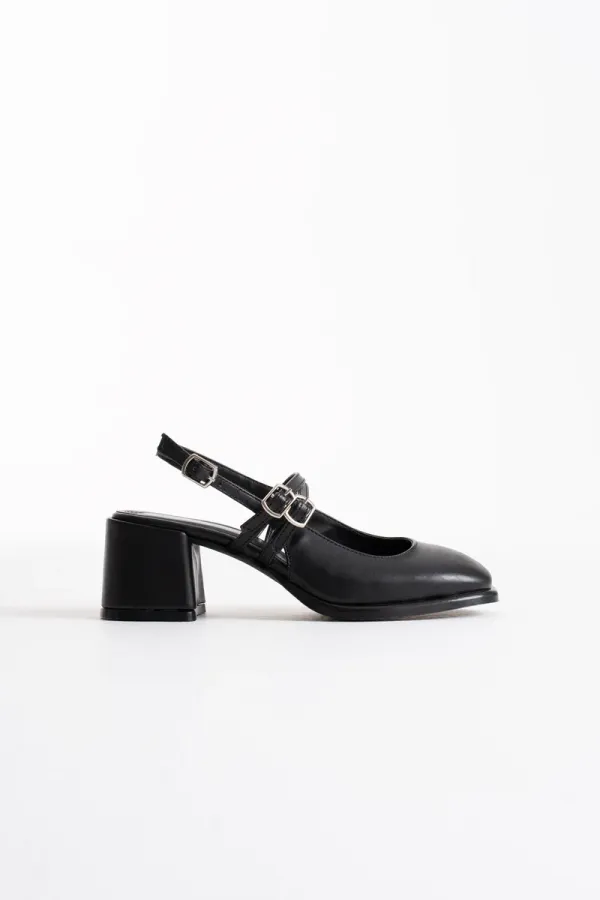 Siyah Cilt Kadın Topuklu Ayakkabı TR02MS03C