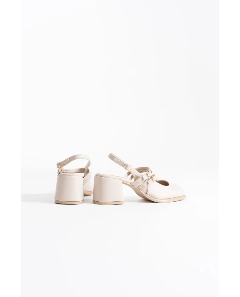 Bej Cilt Kadın Topuklu Ayakkabı TR02MS03D