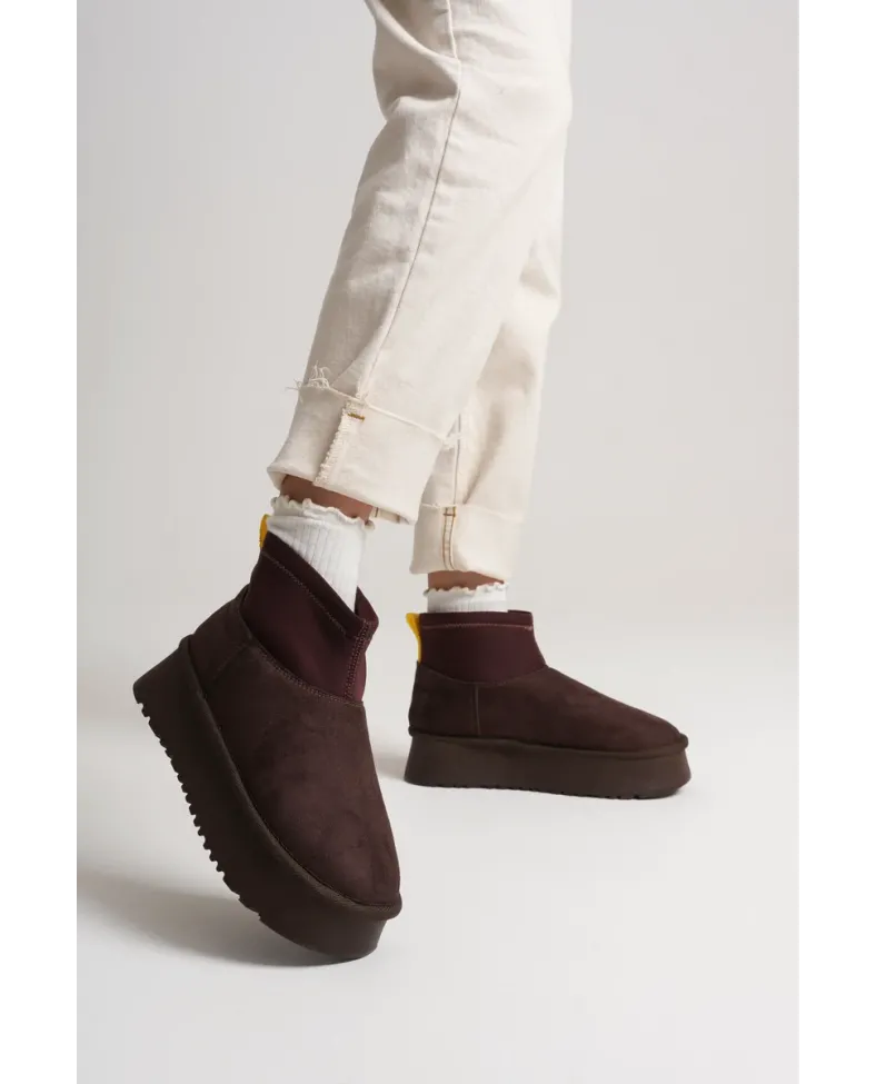 Kadın Acı Kahve Kışlık İçi Kürklü Kalın Taban Bot TR04MK04D