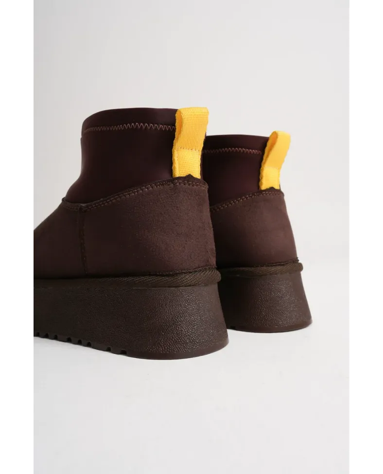 Kadın Acı Kahve Kışlık İçi Kürklü Kalın Taban Bot TR04MK04D