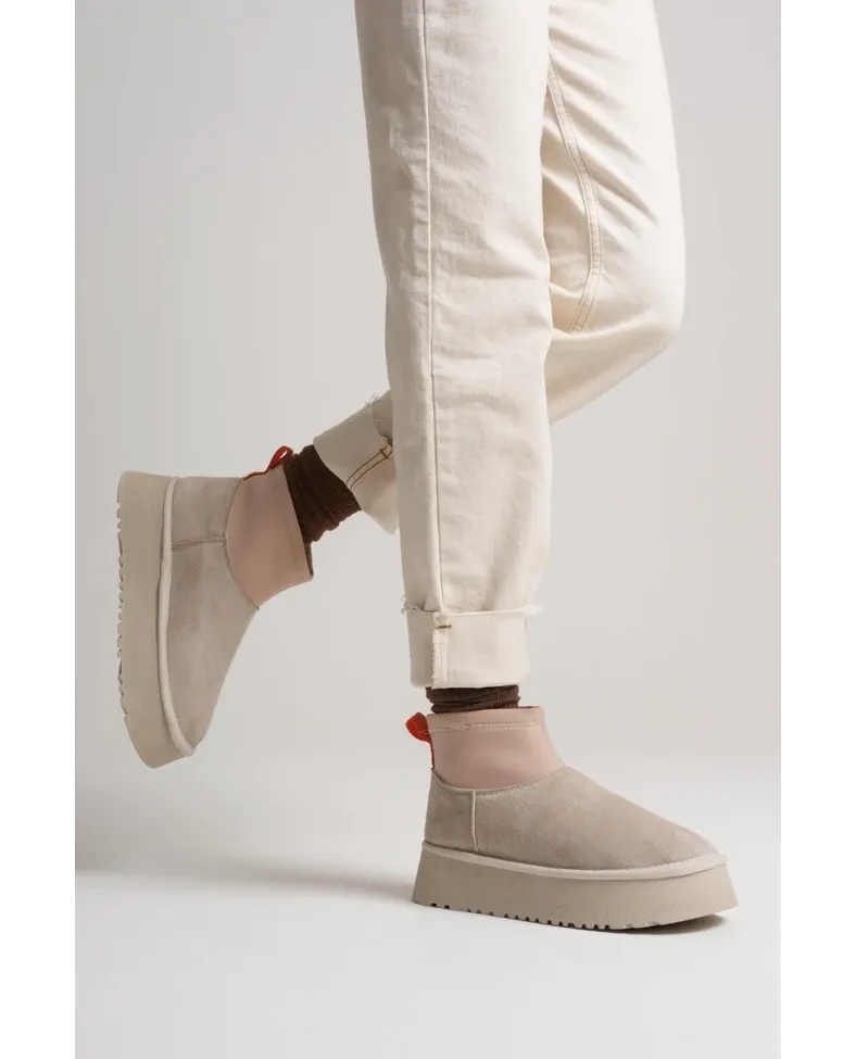 Kadın Bej Kışlık İçi Kürklü Kalın Taban Bot TR04MK04B