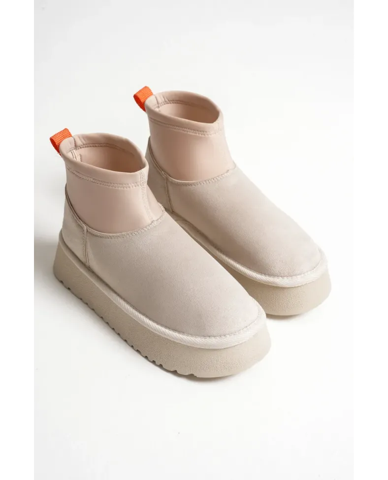 Kadın Bej Kışlık İçi Kürklü Kalın Taban Bot TR04MK04B