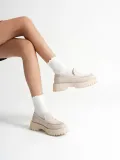 Kadın Günlük Bej Süet Loafer Ayakkabı TR10MS02D