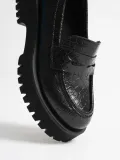 Kadın Günlük Siyah Kroko Loafer Ayakkabı TR10MS02G