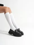 Kadın Günlük Siyah Kroko Loafer Ayakkabı TR10MS02G