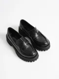 Kadın Günlük Siyah Kroko Loafer Ayakkabı TR10MS02G