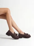 Kadın Günlük Acı Kahve Süet Loafer Ayakkabı TR10MS03E