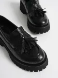 Kadın Günlük Siyah Kroko Baskılı Loafer Ayakkabı TR10MS03G