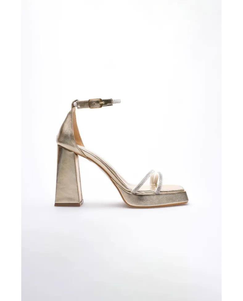 Kadın Altın Topuklu Sandalet TR12MY01F