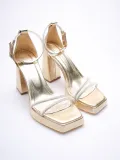 Kadın Altın Topuklu Sandalet TR12MY01F