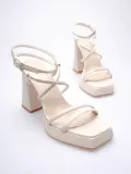 Kadın Bej Topuklu Sandalet TR12MY02C