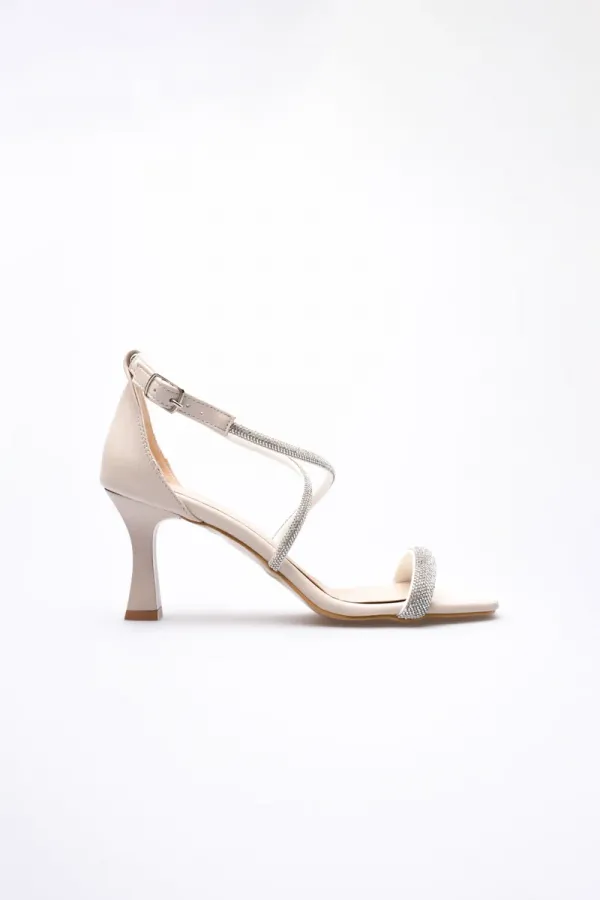 Bej Kadın Topuklu Sandalet TR12MY03C