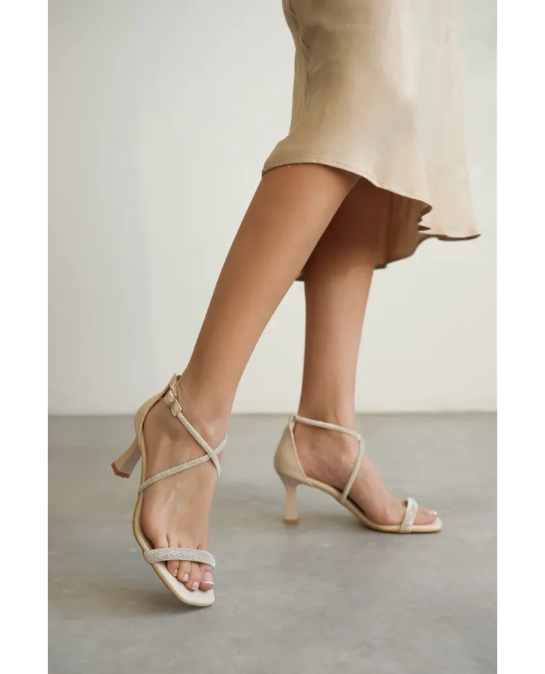 Bej Kadın Topuklu Sandalet TR12MY03C
