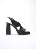 Siyah Kadın Topuklu Platform Sandalet TR12MY04A