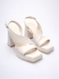 Bej Kadın Topuklu Platform Sandalet TR12MY04C