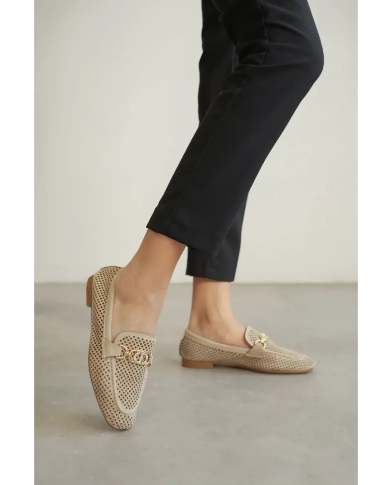 Kadın Süet Bej Günlük Ayakkabı TR27MS02B