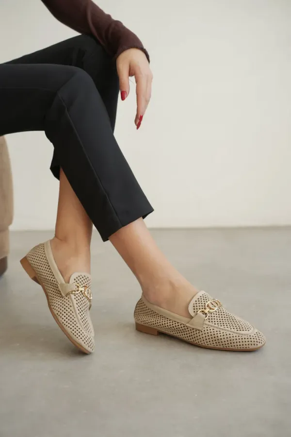 Kadın Süet Bej Günlük Ayakkabı TR27MS02B