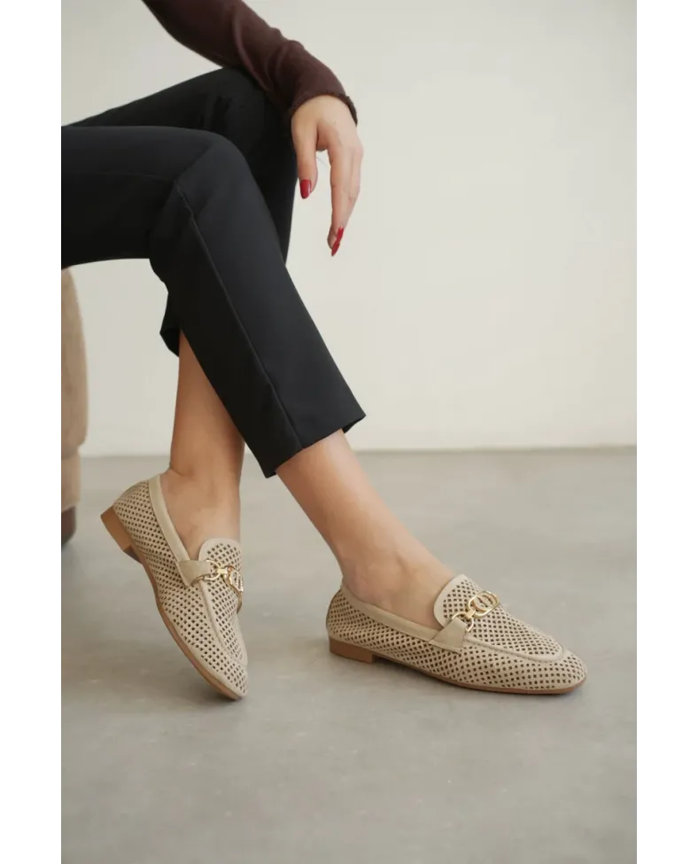 Kadın Süet Bej Günlük Ayakkabı TR27MS02B