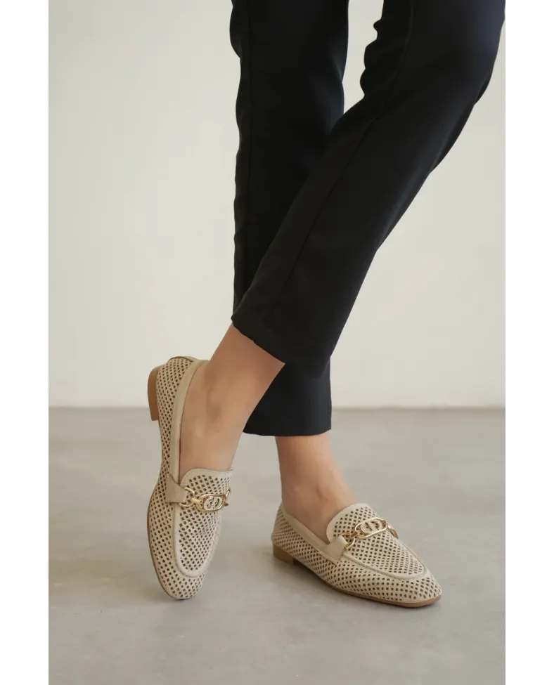 Kadın Süet Bej Günlük Ayakkabı TR27MS02B