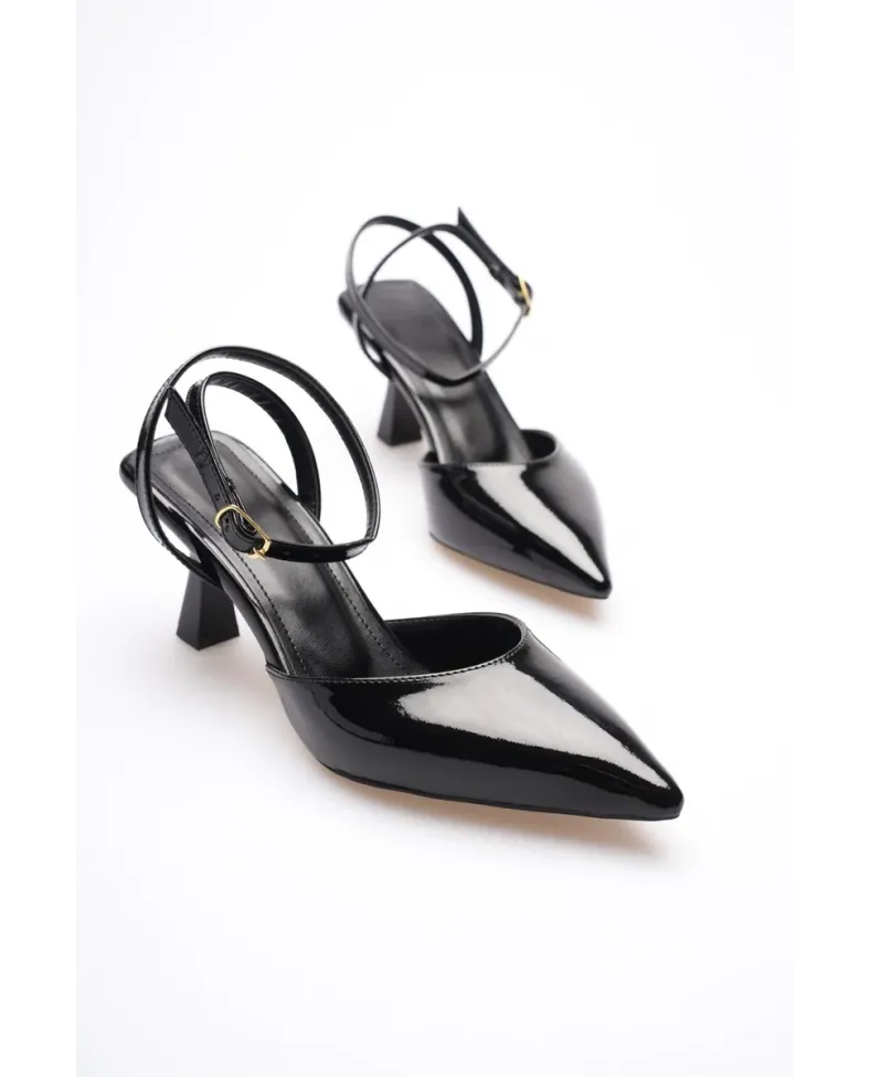 Kadın Siyah Rugan Topuklu Ayakkabı TR03MS02A
