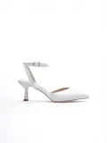 Kadın Beyaz Rugan Topuklu Ayakkabı TR03MS02B