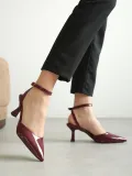 Kadın Bordo Rugan Topuklu Ayakkabı TR03MS02D