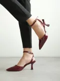 Kadın Bordo Rugan Topuklu Ayakkabı TR03MS02D