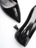 Kadın Siyah Rugan Kısa Topuklu Stiletto Ayakkabı TR20MS03E