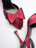 Kadın Bordo Fiyonklu Saten Topuklu Ayakkabı TR40MS01D
