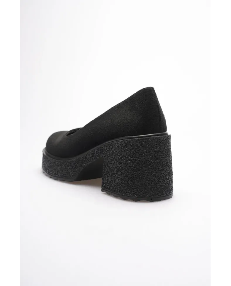Siyah Süet Kadın Günlük Ayakkabı TR06MS04E