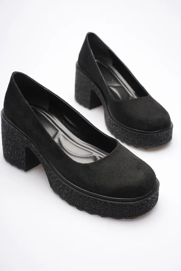 Siyah Süet Kadın Günlük Ayakkabı TR06MS04E