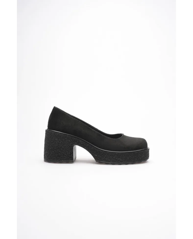 Siyah Süet Kadın Günlük Ayakkabı TR06MS04E