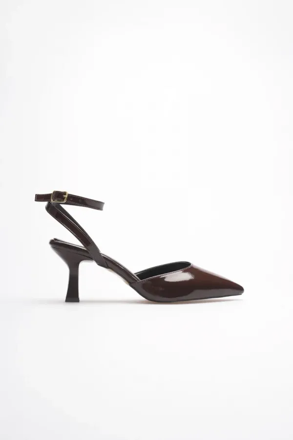 Acı Kahve Rugan Topuklu Ayakkabı TR03MS02E