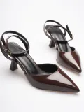 Acı Kahve Rugan Topuklu Ayakkabı TR03MS02E