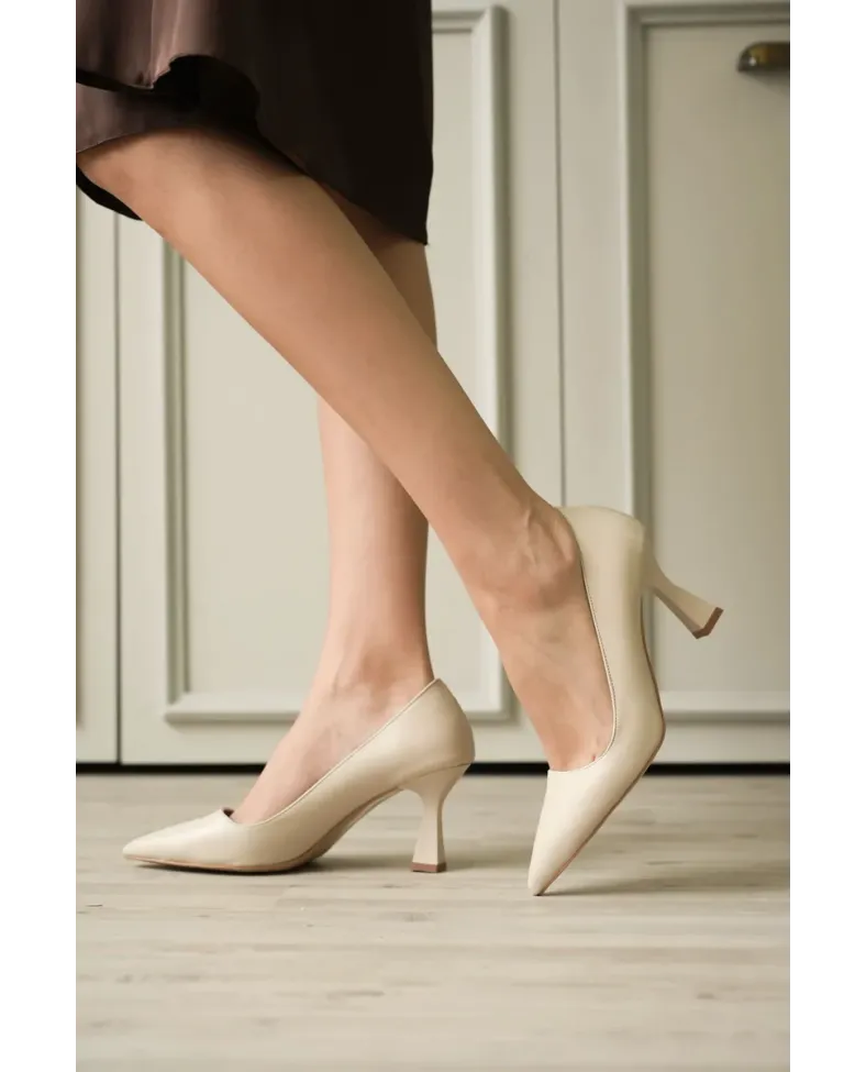 Bej Topuklu Kadın Stiletto TR20MS02C
