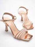 Rose Gold Taşlı İnce Topuklu Abiye Sandalet TR20MY15G