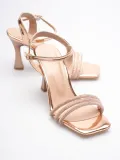 Rose Gold Taşlı İnce Topuklu Abiye Sandalet TR20MY15G