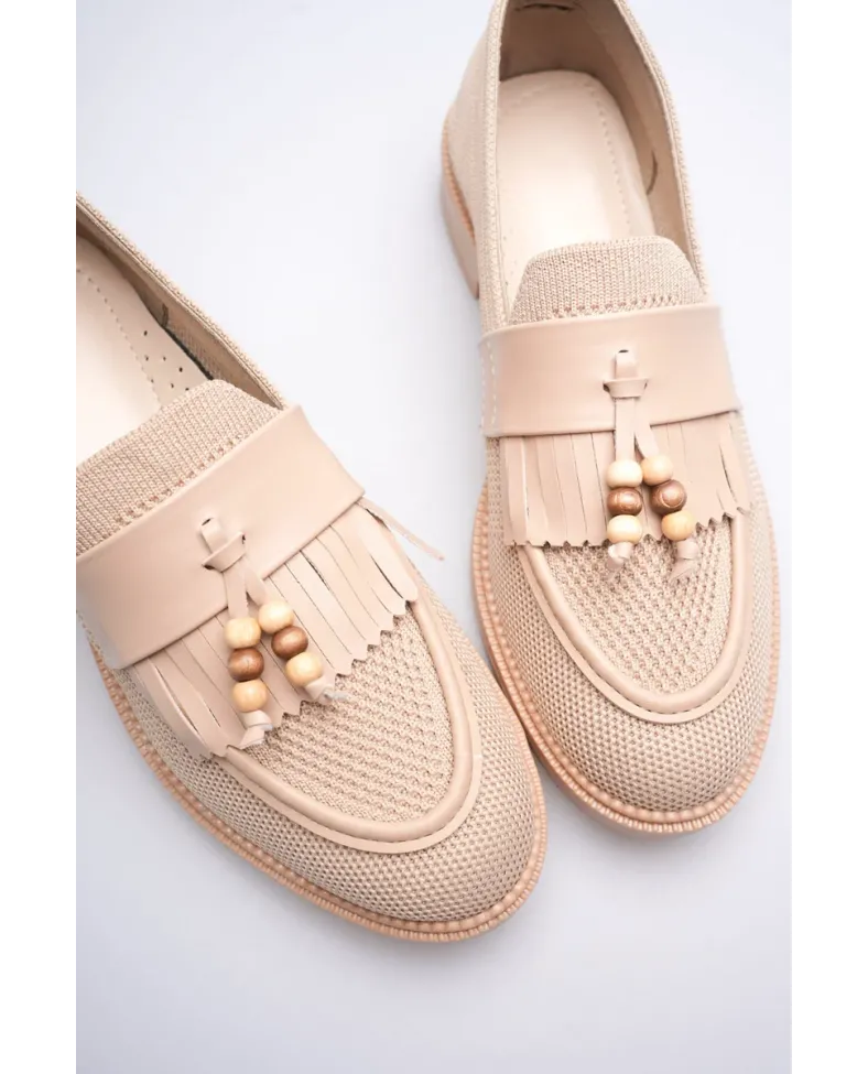 Kadın Bej Püsküllü Günlük Ayakkabı TR30MS01B