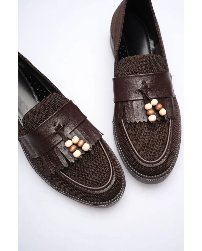 Kadın Acı Kahve Püsküllü Günlük Ayakkabı TR30MS01C