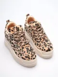 Kadın 8cm Boy Uzatan Gizli Topuklu Leopar Spor Ayakkabı TR04MS01E