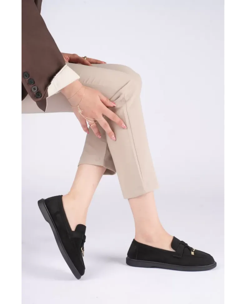 Kadın Siyah Günlük Süet Ayakkabı TR27MS10A