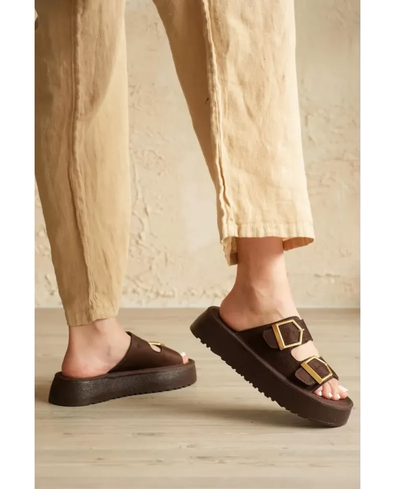 Kadın Kahverengi Günlük Terlik TR19MY02C