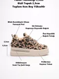 Kadın 8cm Boy Uzatan Gizli Topuklu Leopar Spor Ayakkabı TR04MS01E