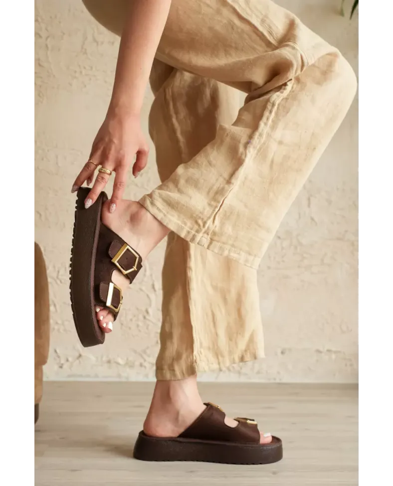 Kadın Kahverengi Günlük Terlik TR19MY02C