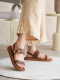 Kadın Taba 2cm Topuk Boyu Yazlık Rahat Sandalet TR27MY05B