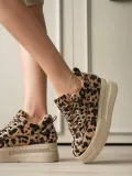 Kadın 8cm Boy Uzatan Gizli Topuklu Leopar Spor Ayakkabı TR04MS01E