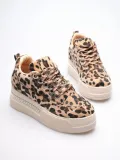 Kadın 8cm Boy Uzatan Gizli Topuklu Leopar Spor Ayakkabı TR04MS01E